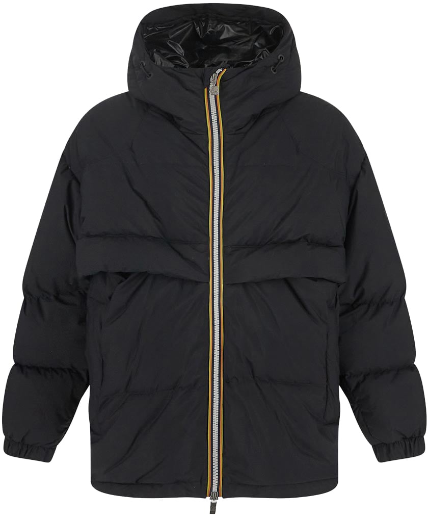 K-WAY Black Down Jacket Zwart