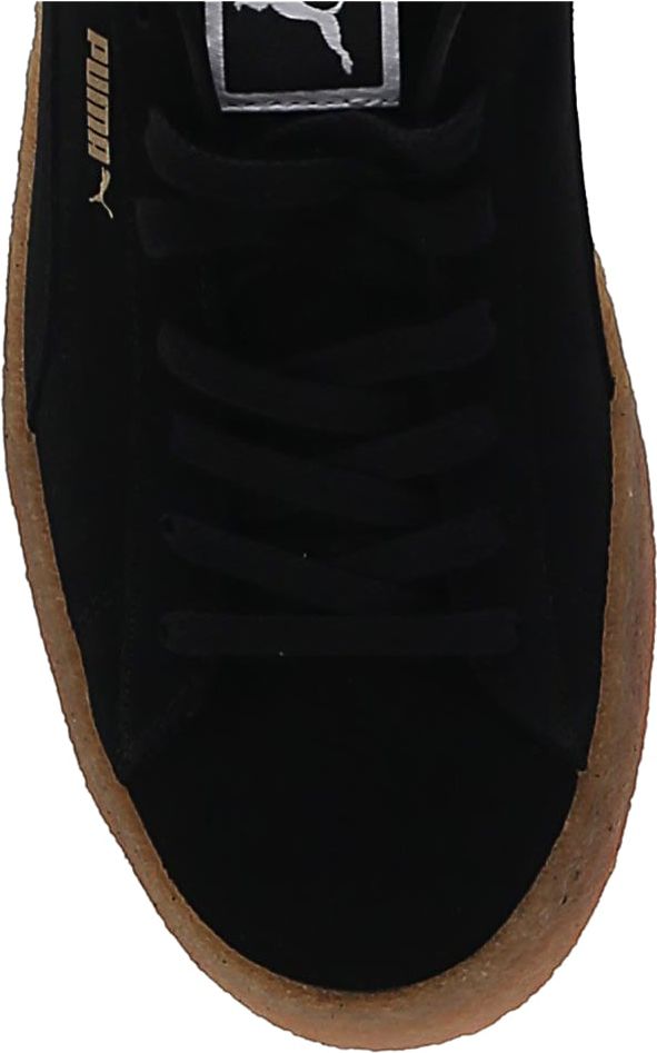 Puma Black leather low top suede sneakers Zwart