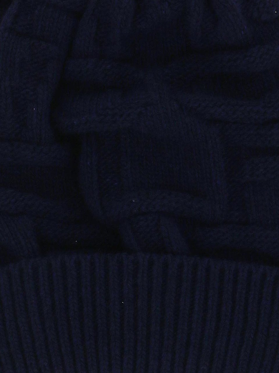 Woolrich Kid's Monogram Beanie In Merino Wool Blend Blauw