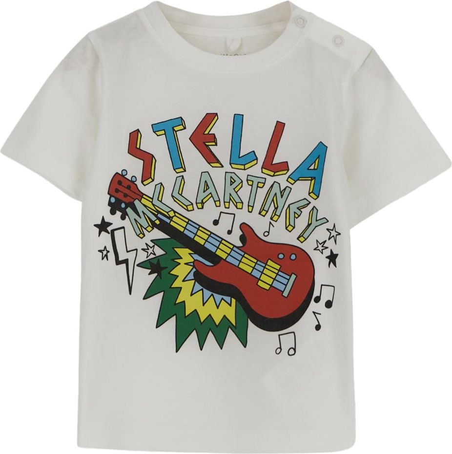 Stella McCartney Baby Guitar Print T-Shirt Wit