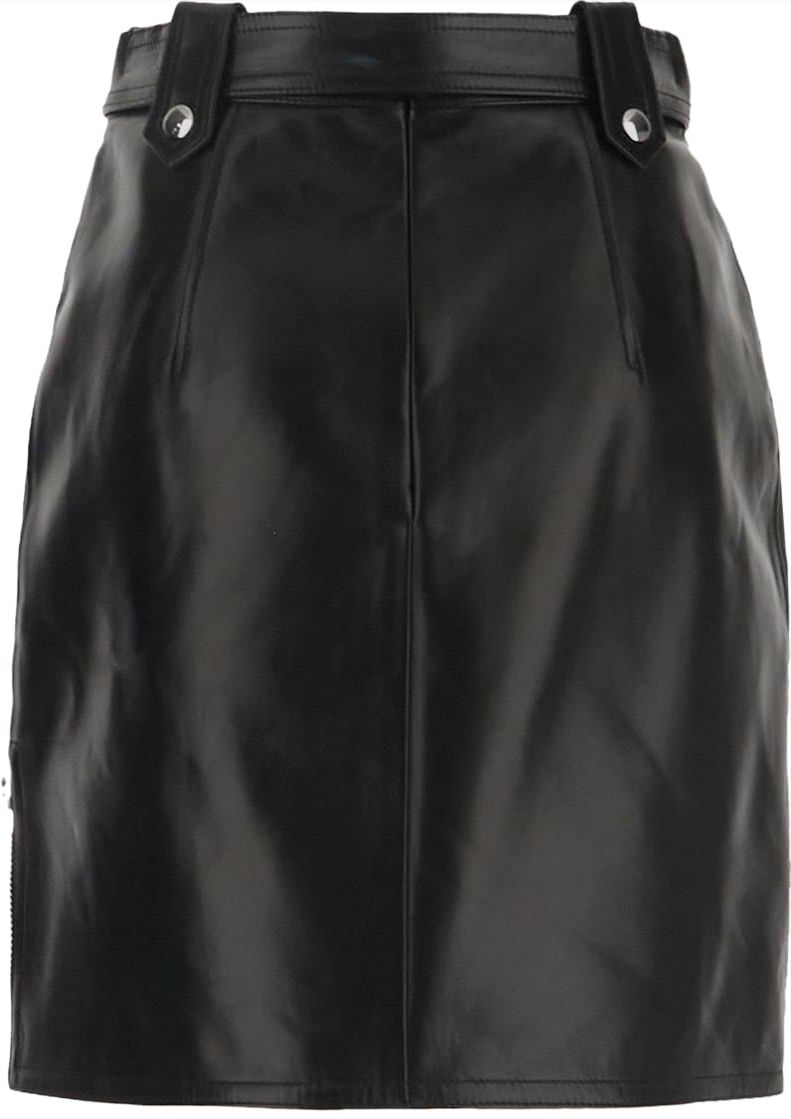 Alexander McQueen high-waisted leather mini skirt Zwart