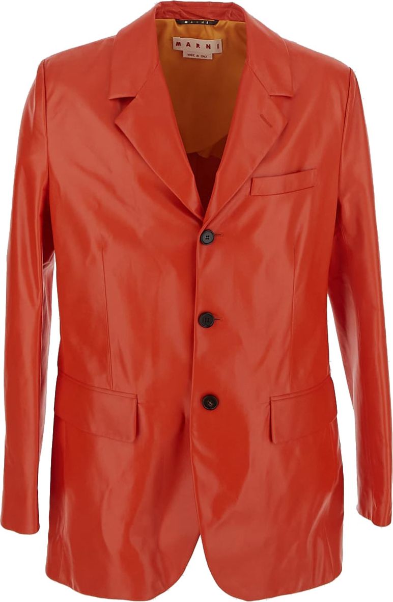 Marni Leather Jacket Oranje