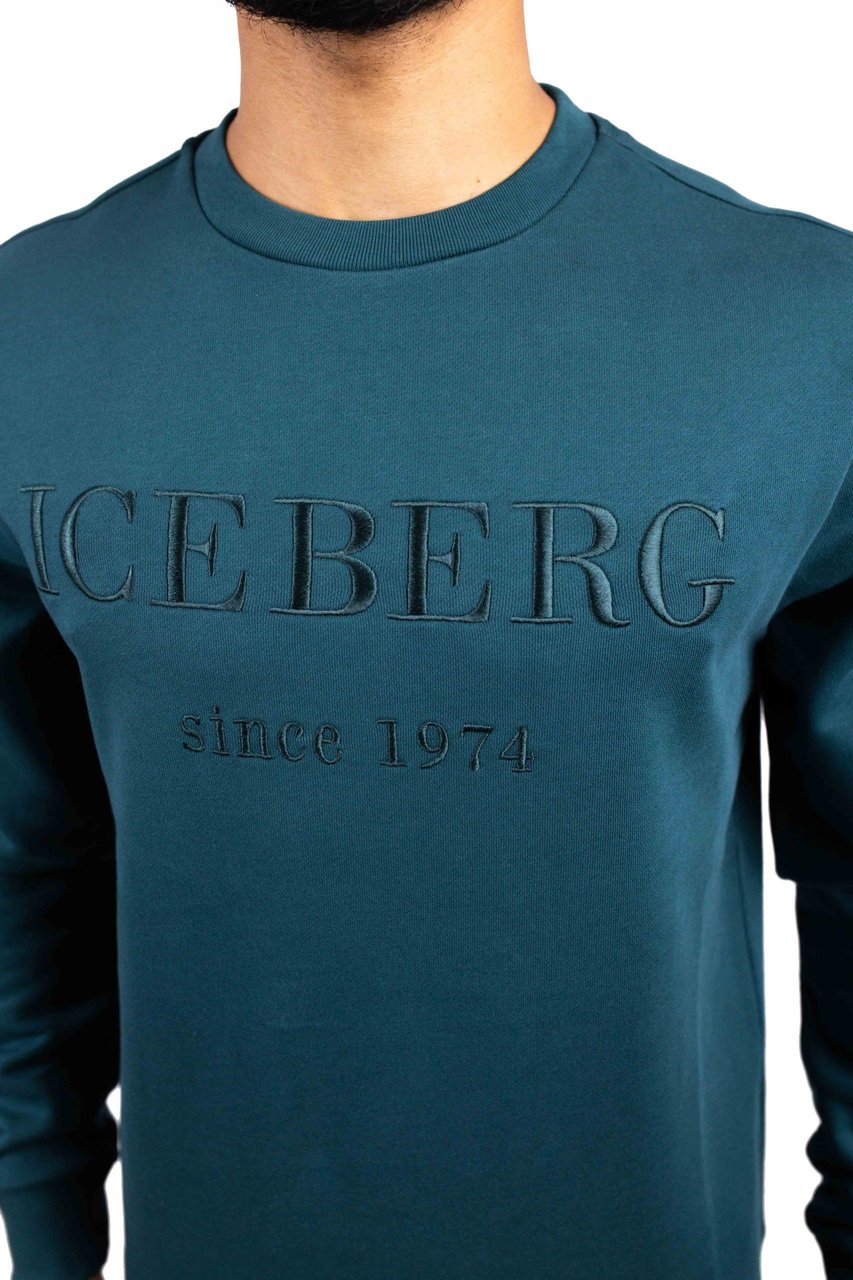 Iceberg 5C Felpa Embroidered Logo Sweater Heren Blauw Blauw