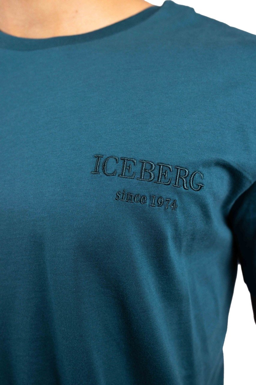 Iceberg 5D Heritage Logo T-Shirt Heren Blauw Blauw
