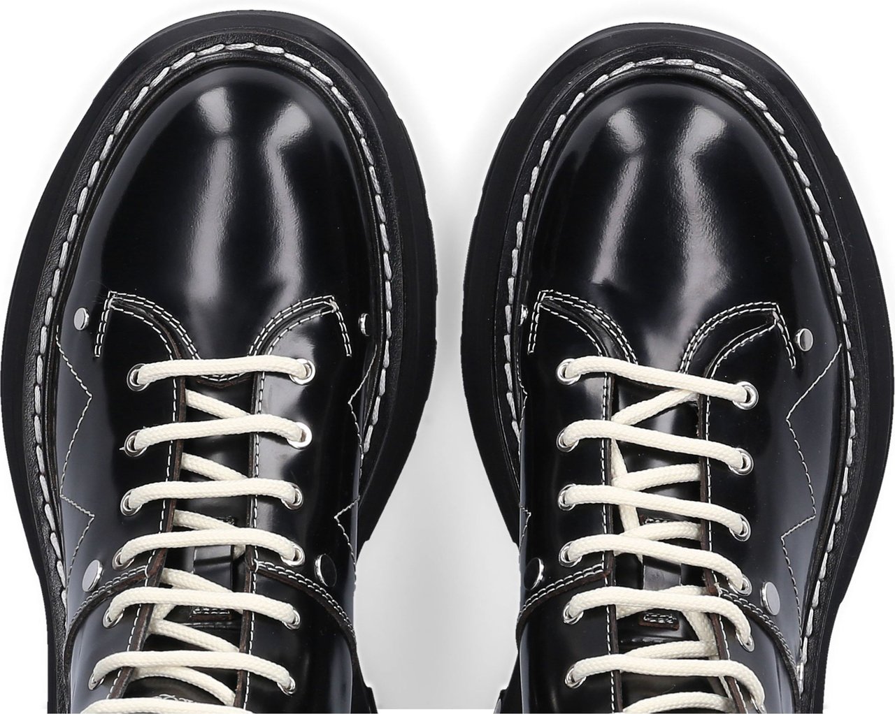 Alexander McQueen Lace Up Ankle Boots Blackberry Zwart