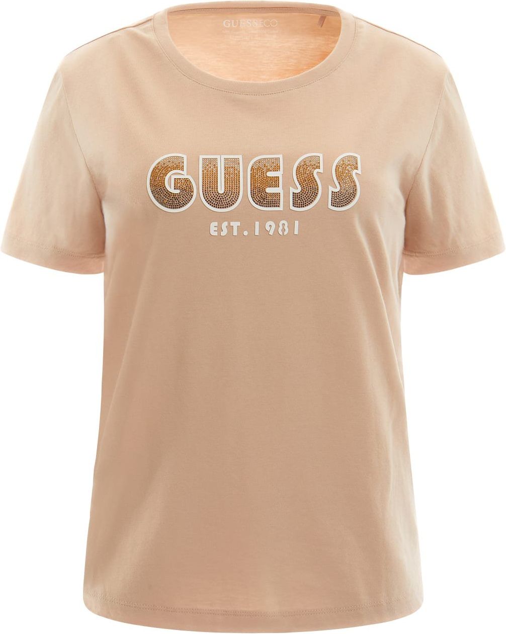 Guess CN Shaded Logo T-Shirt Dames Beige Beige