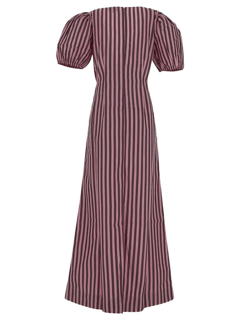 Ganni Striped Cutout Maxi Dress Roze