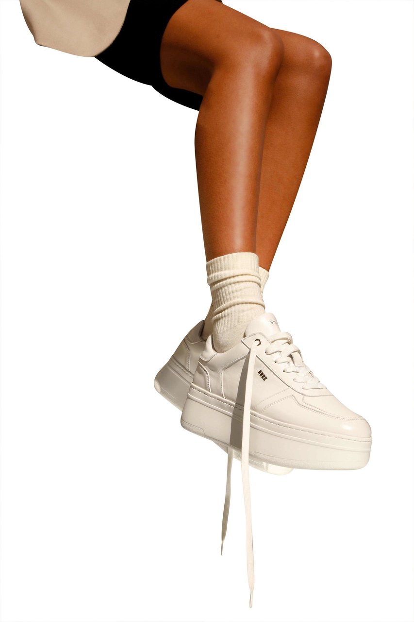 Nubikk Bayou Platform | Witte Sneakers voor Dames Bruin