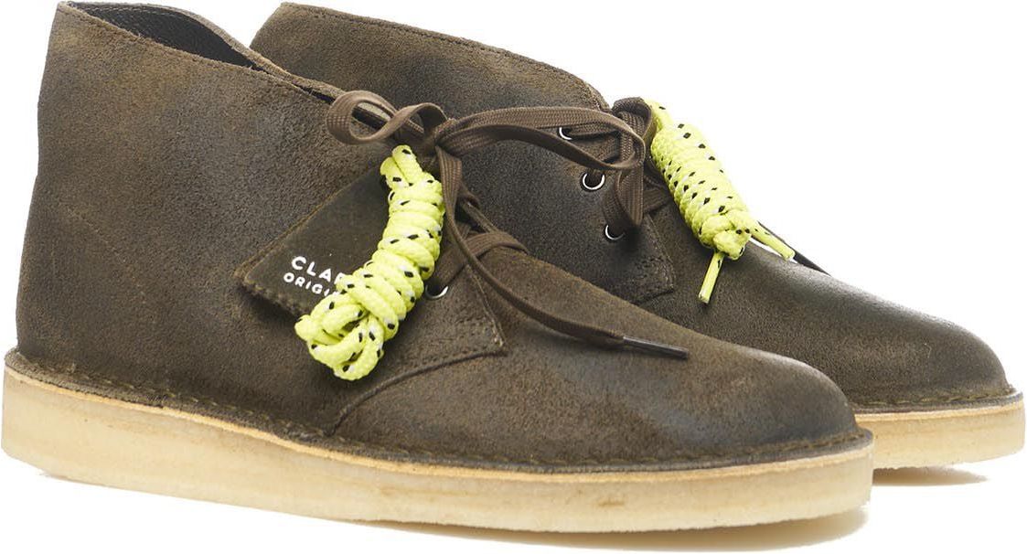 Clarks Original Desert Coal Olive Green Ankle Boot Green Groen