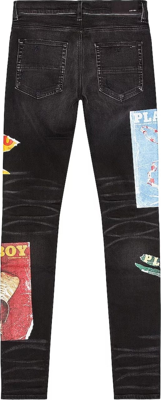 Amiri Amiri Cotton Printed Denim Jeans Zwart