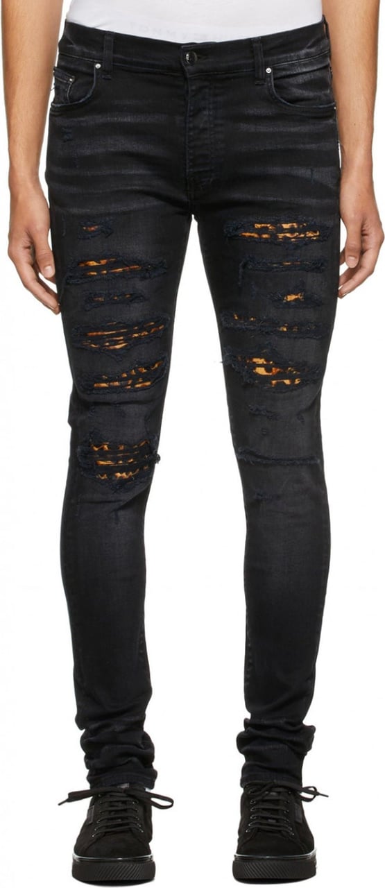 Amiri Amiri Leopard Denim Jeans Zwart