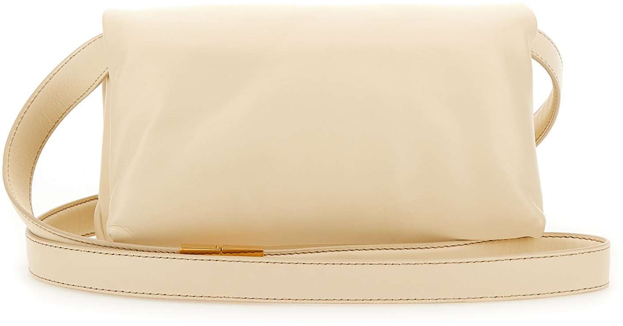 Marni Marni Ivory leather Prisma crossbody bag Neutraal