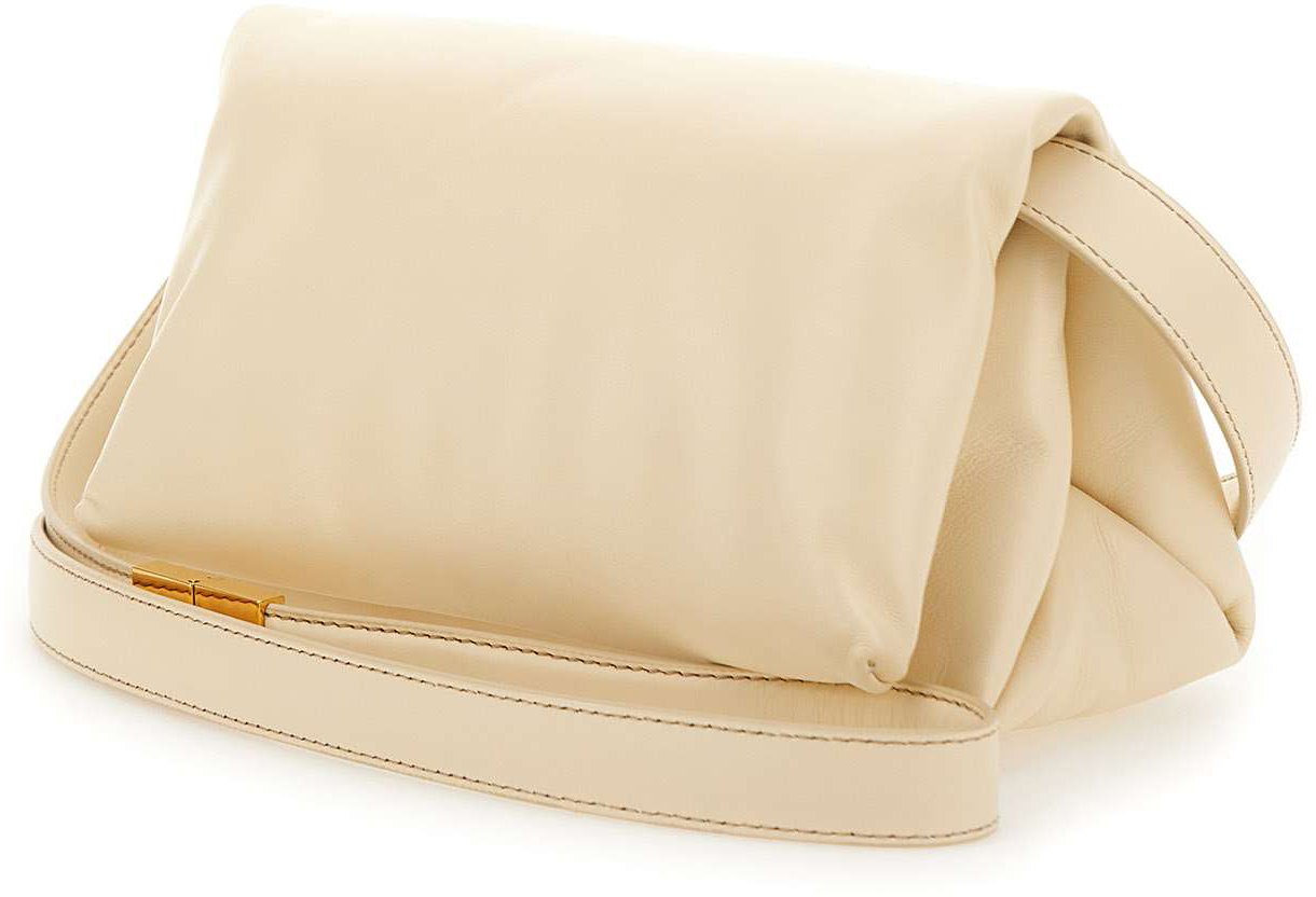 Marni Marni Ivory leather Prisma crossbody bag Neutraal