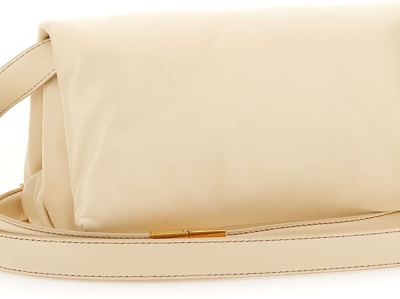 Marni Marni Ivory leather Prisma crossbody bag Neutraal