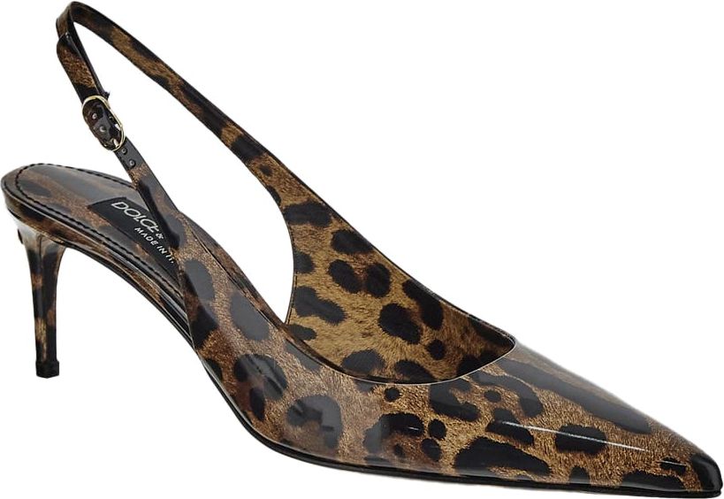 Dolce & Gabbana Leopard Print Slingback Bruin