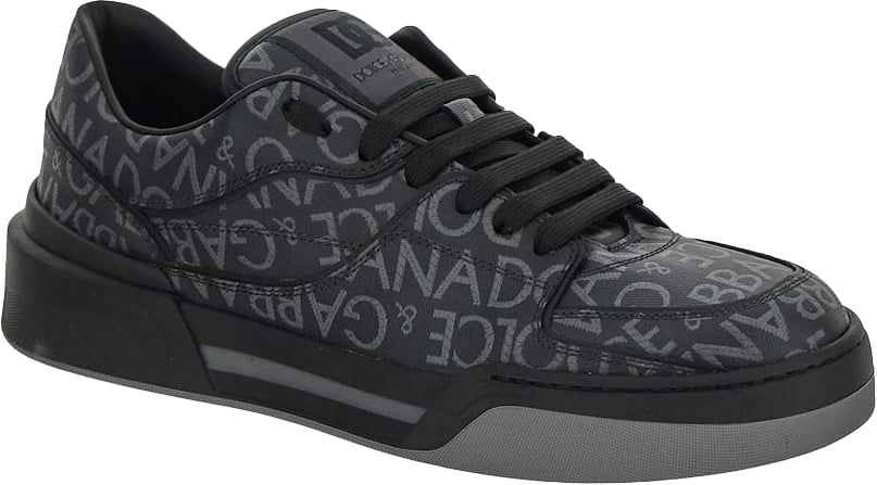 Dolce & Gabbana Logo Motif Lace-Up Sneakers Zwart