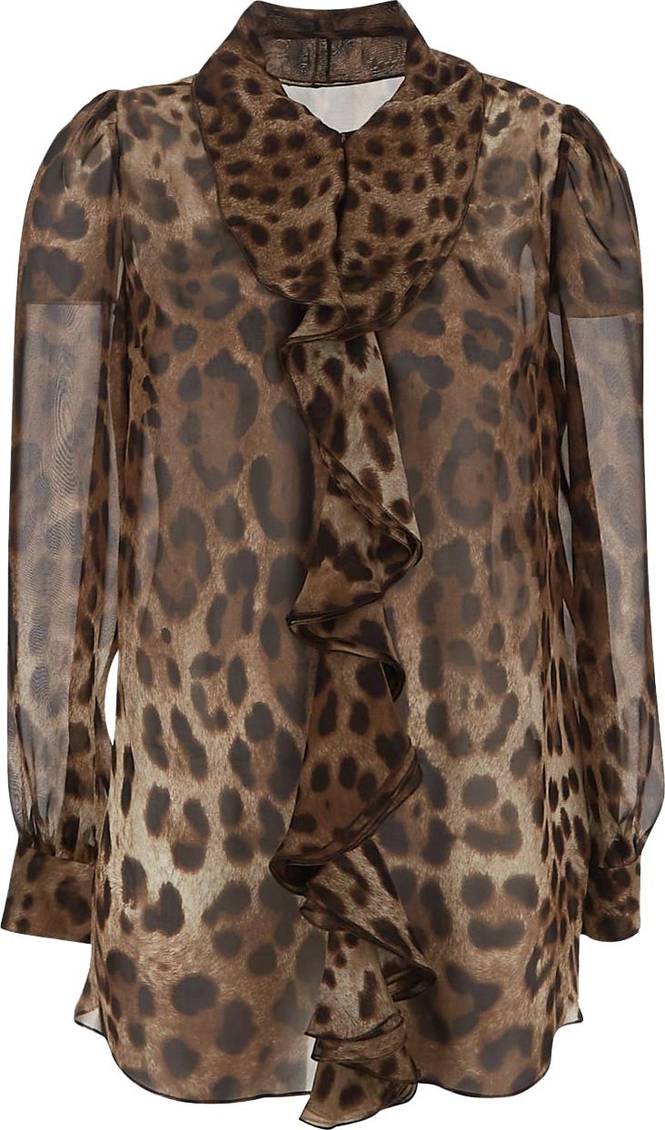 Dolce & Gabbana Leopard Shirt Bruin