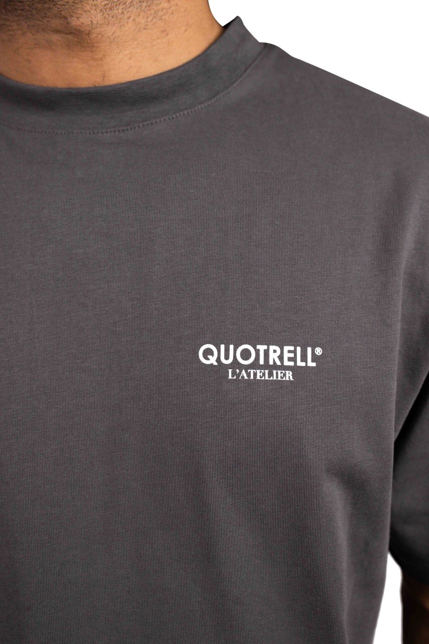 Quotrell L'atelier T-shirt | Anthracite/white Zwart