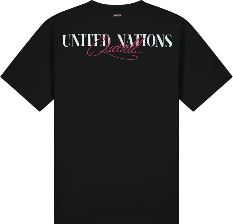 Quotrell San Francisco T-shirt | Black / Fuchsia Zwart