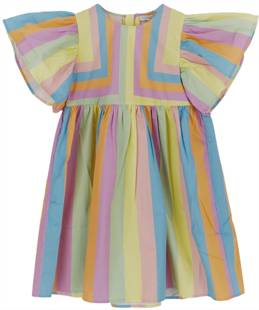 Stella McCartney Rainbow Stripe Angel Sleeve Dress Divers