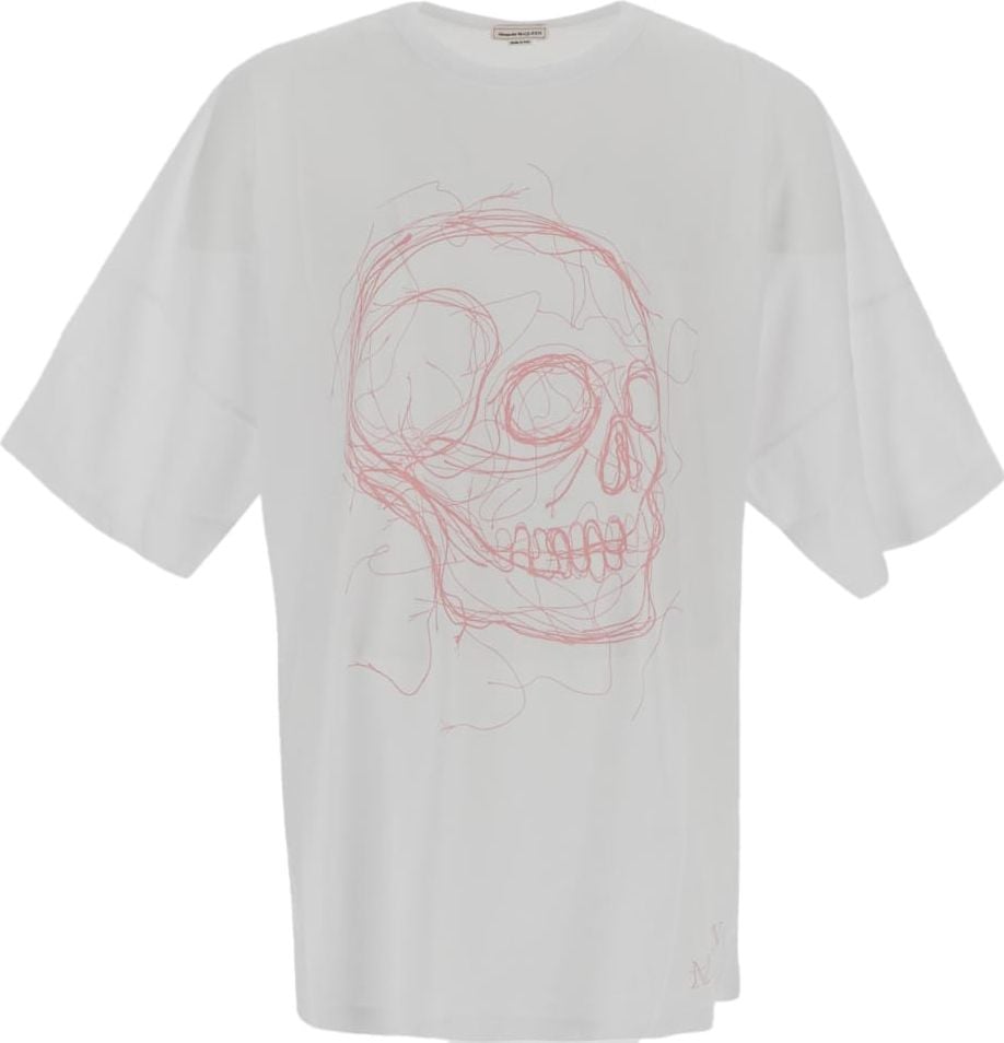 Alexander McQueen skull print oversized T-shirt Wit