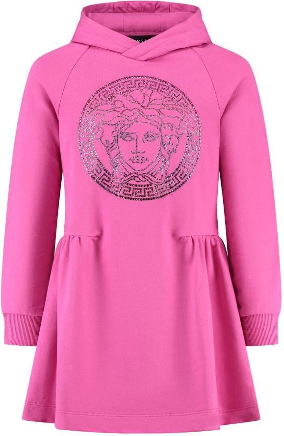 Versace Dress Fleece + Medusa Strass Embroidery Roze