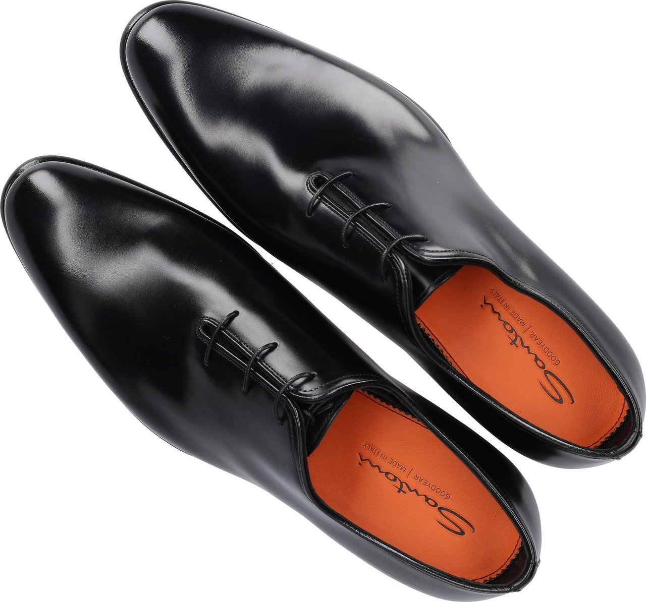 Santoni Business Shoes Oxford Mantova Zwart
