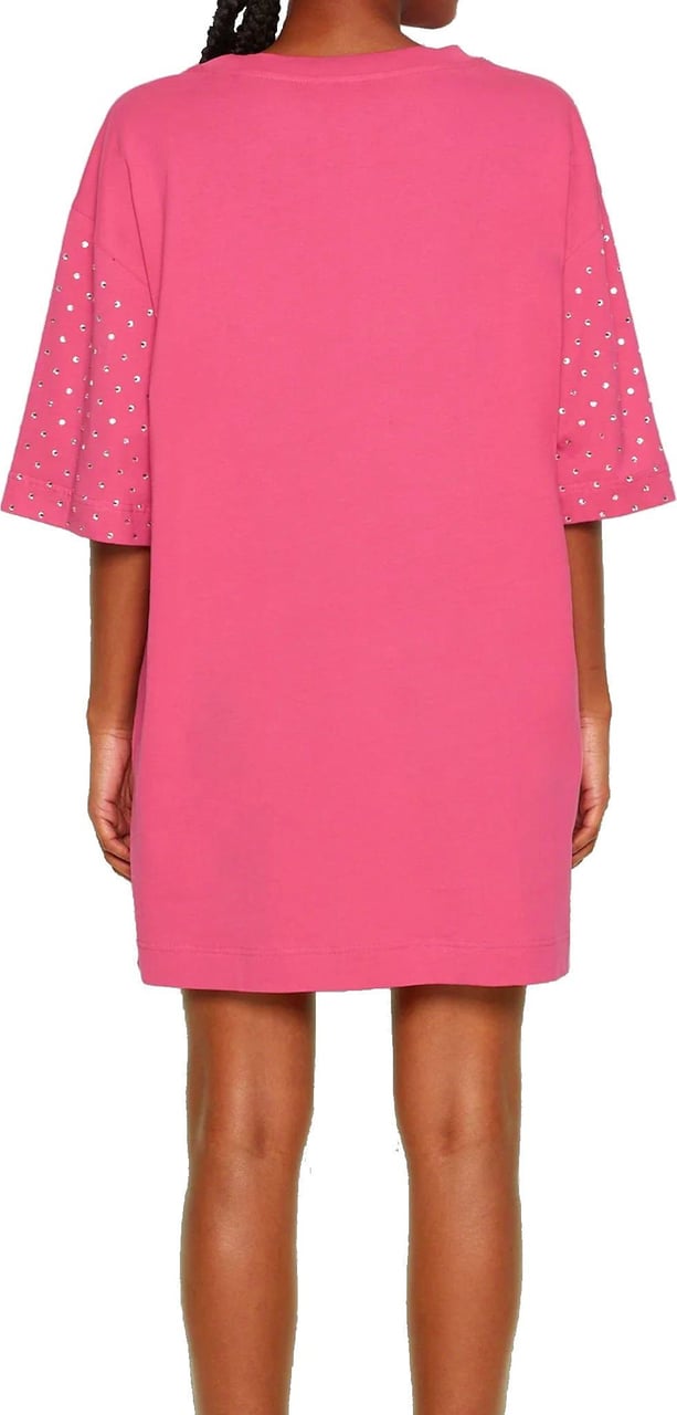 Moschino Moschino Couture Cotton Crystal Teddy Dress Roze