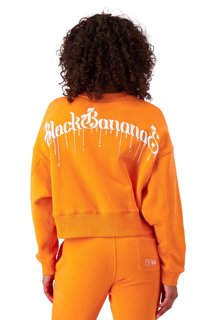 Black Bananas Dripping Crewneck Sweater Oranje