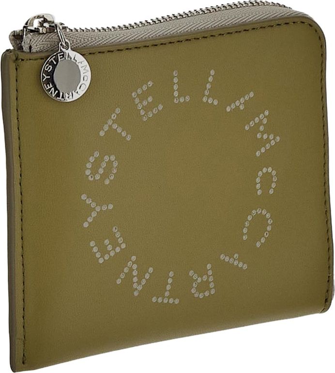 Stella McCartney Logo Zip Card Holder Groen