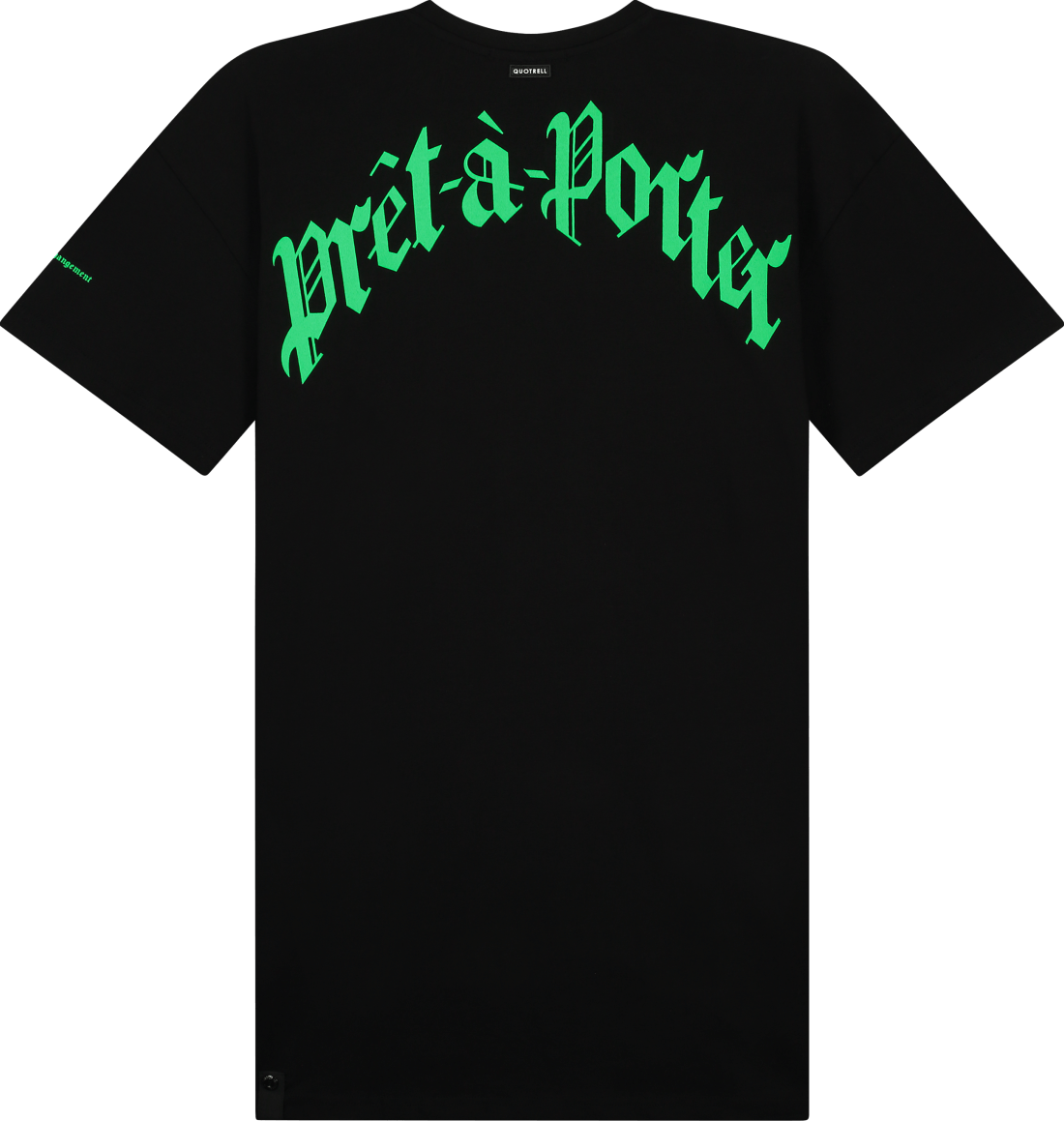 Quotrell Miami T-shirt Dress | Black / Neon Green Zwart