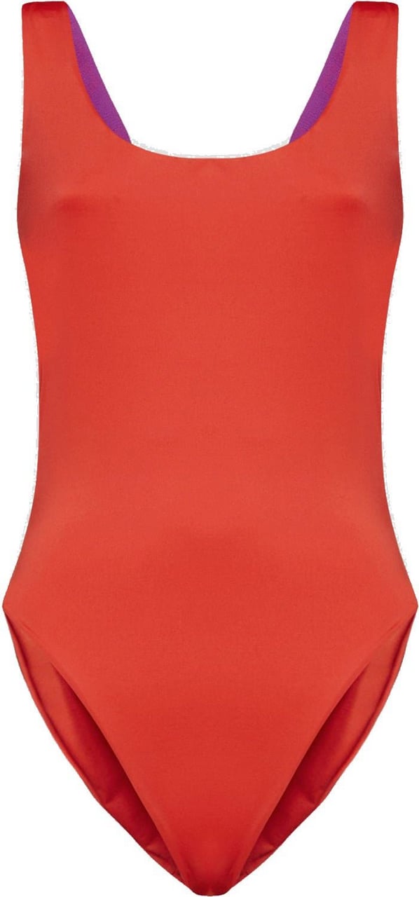 OFF-WHITE Off-White One-Piece Logo Swimsuit Rood