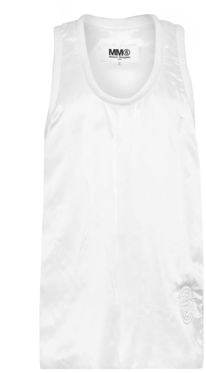 Maison Margiela Mm6 Logo Padded Tank Top Wit