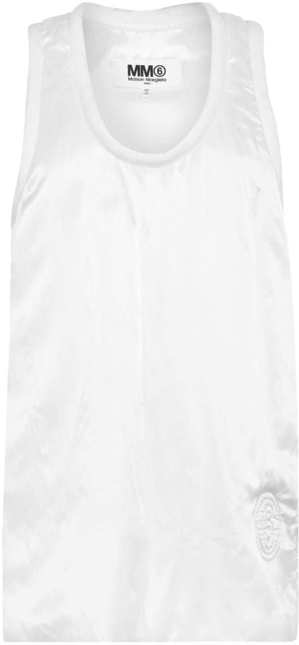 Maison Margiela Mm6 Logo Padded Tank Top Wit