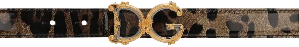 Dolce & Gabbana Leopard Print Belt Bruin