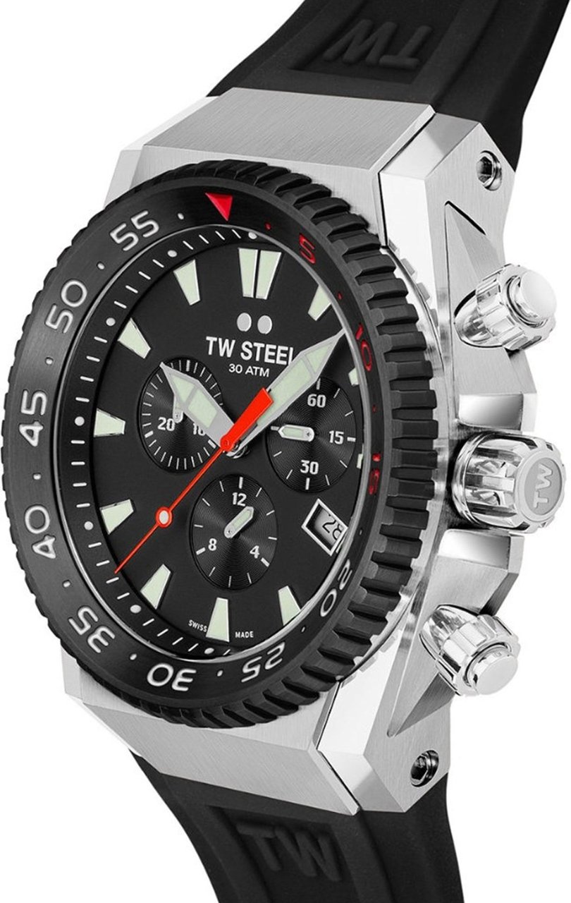 TW Steel ACE401 Diver Swiss Chronograaf Limited Edition horloge 44mm Zwart