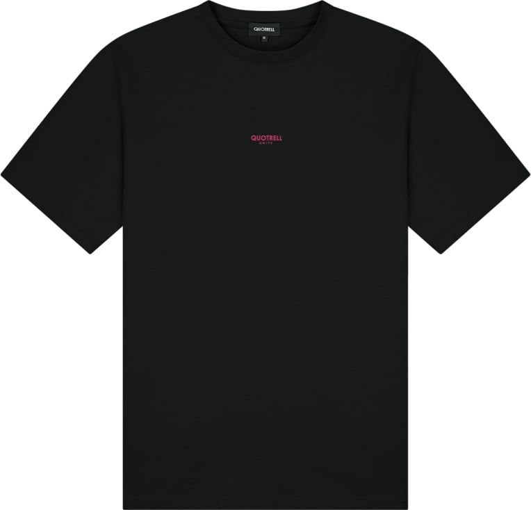 Quotrell Unity T-shirt | Black / Fuchsia Zwart