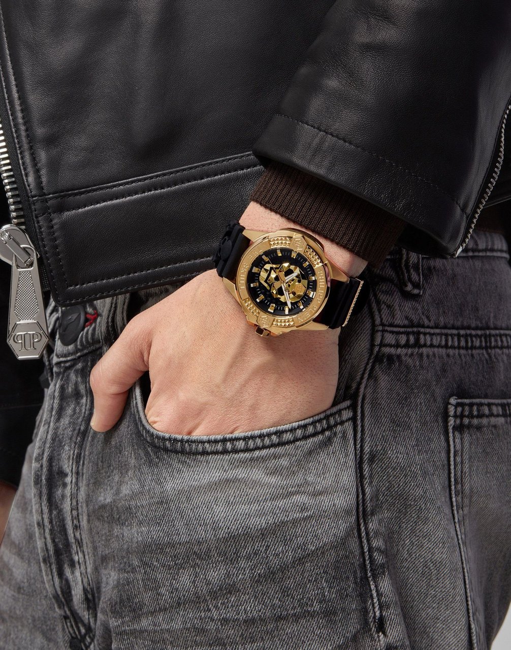 Philipp Plein PWAAA0221 The $kull horloge 44 mm Zwart