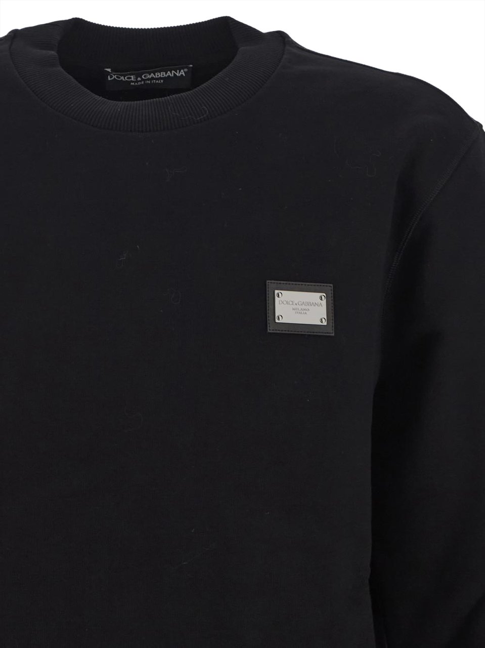 Dolce & Gabbana Jersey Sweatshirt With Branded Tag Zwart