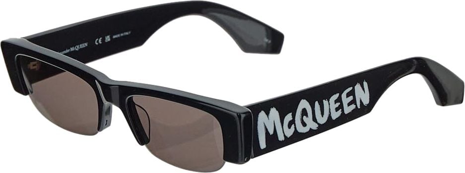 Alexander McQueen Graffiti Slashed Sunglasses Zwart