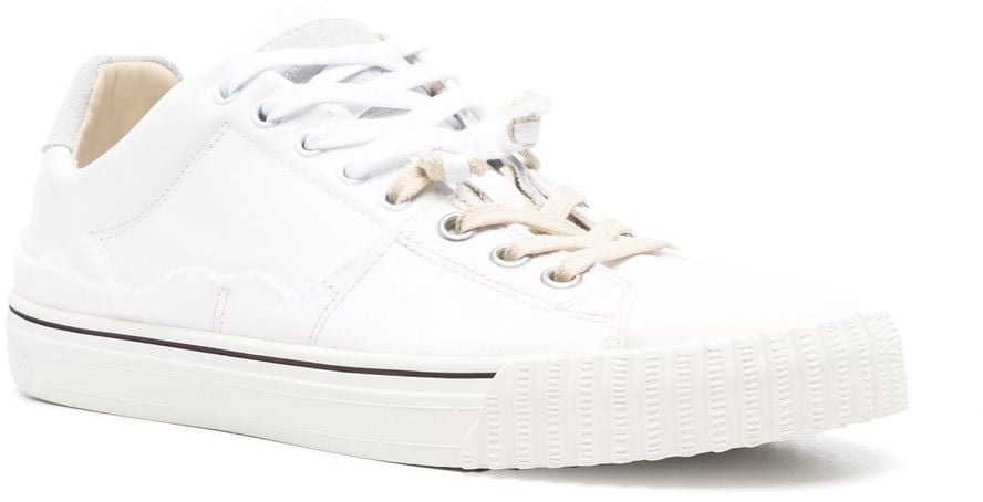 Maison Margiela Maison Margiela White leather and canvas sneakers Wit