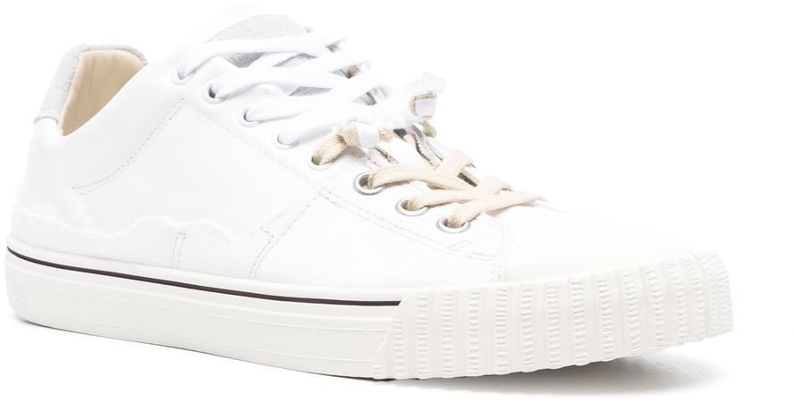 Maison Margiela Maison Margiela White leather and canvas sneakers Wit