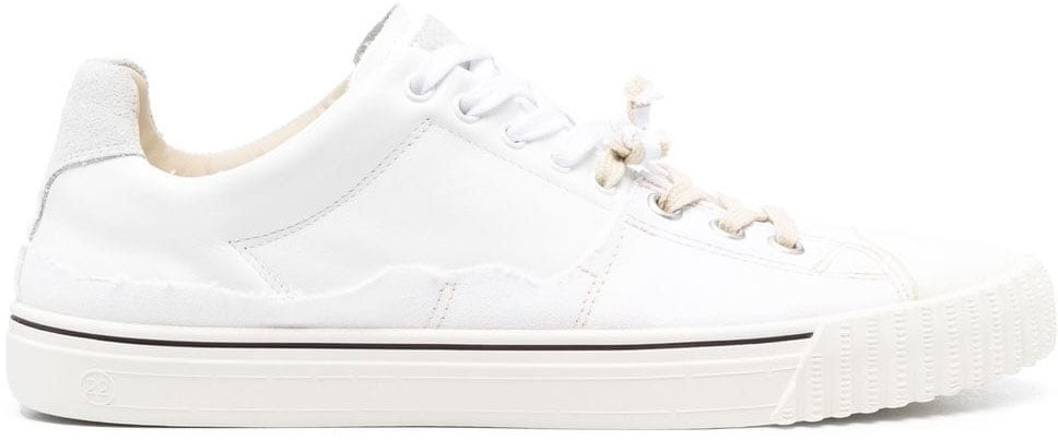 Maison Margiela Maison Margiela White leather and canvas sneakers Wit