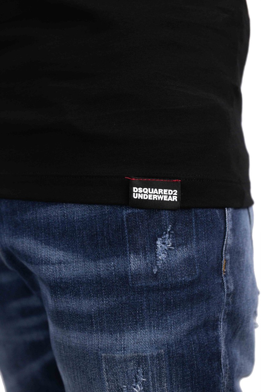 Dsquared2 Tape Logo T-Shirt Heren Zwart Zwart