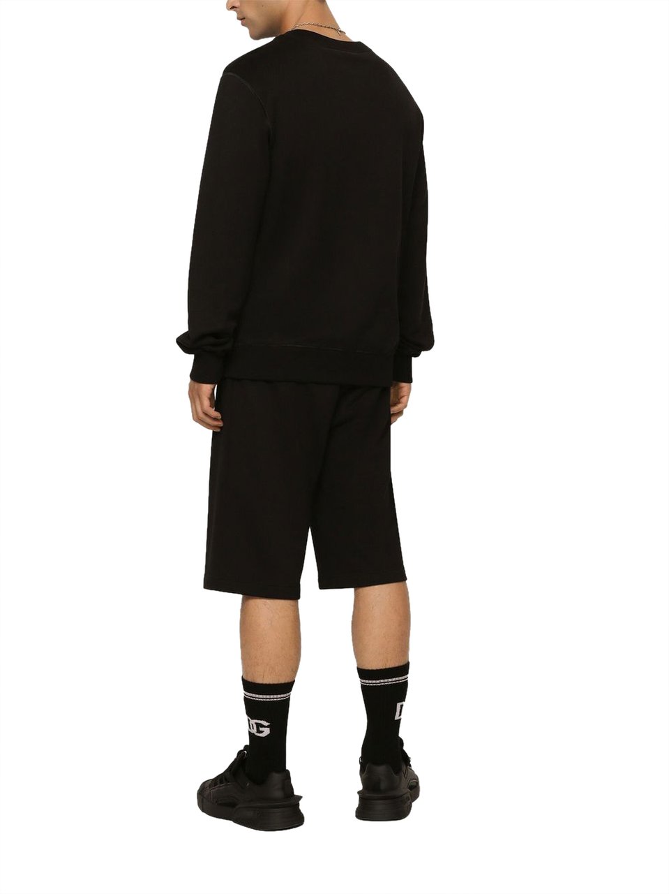 Dolce & Gabbana Jersey Sweatshirt With Branded Tag Zwart