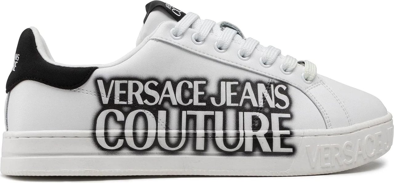 Versace Jeans Couture Versace Jeans Couture Leather Logo Sneakers Wit