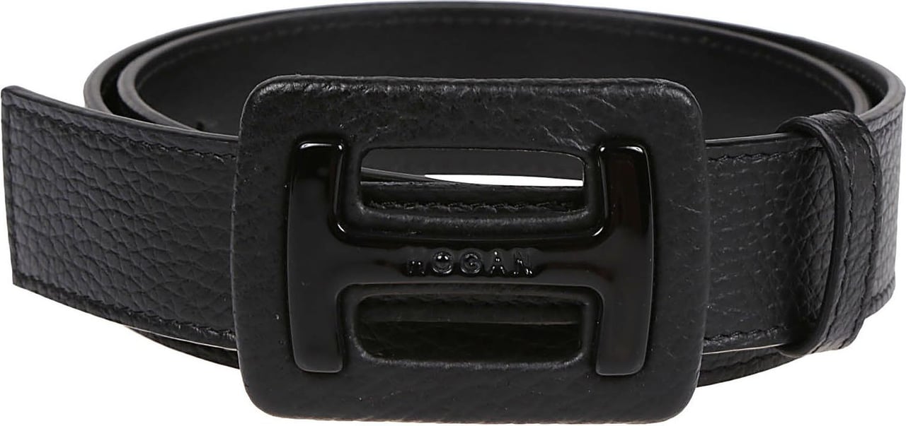 HOGAN Logo-plaque Belt Black Zwart