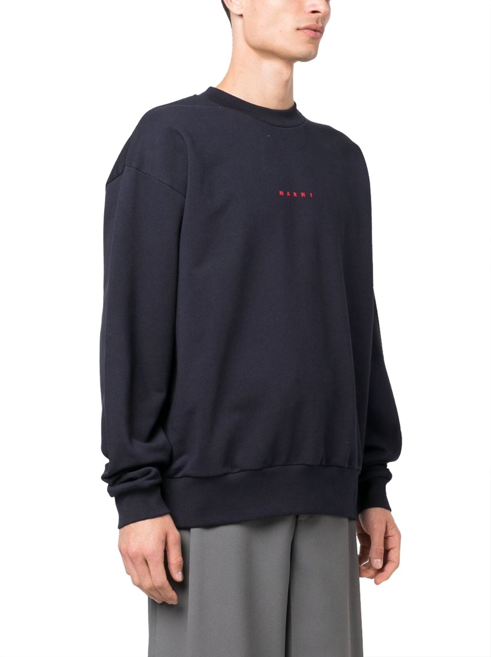 Marni Cotton Logo Sweatshirt Blauw