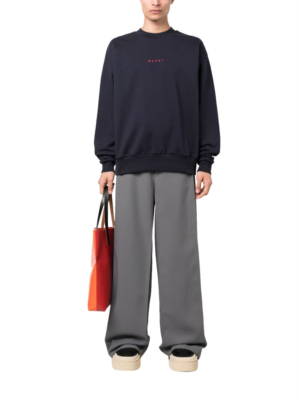 Marni Cotton Logo Sweatshirt Blauw