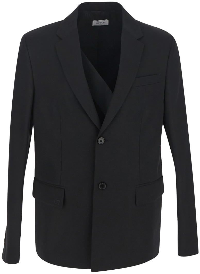 OFF-WHITE Ow Embroidered Strap Relax Zwart